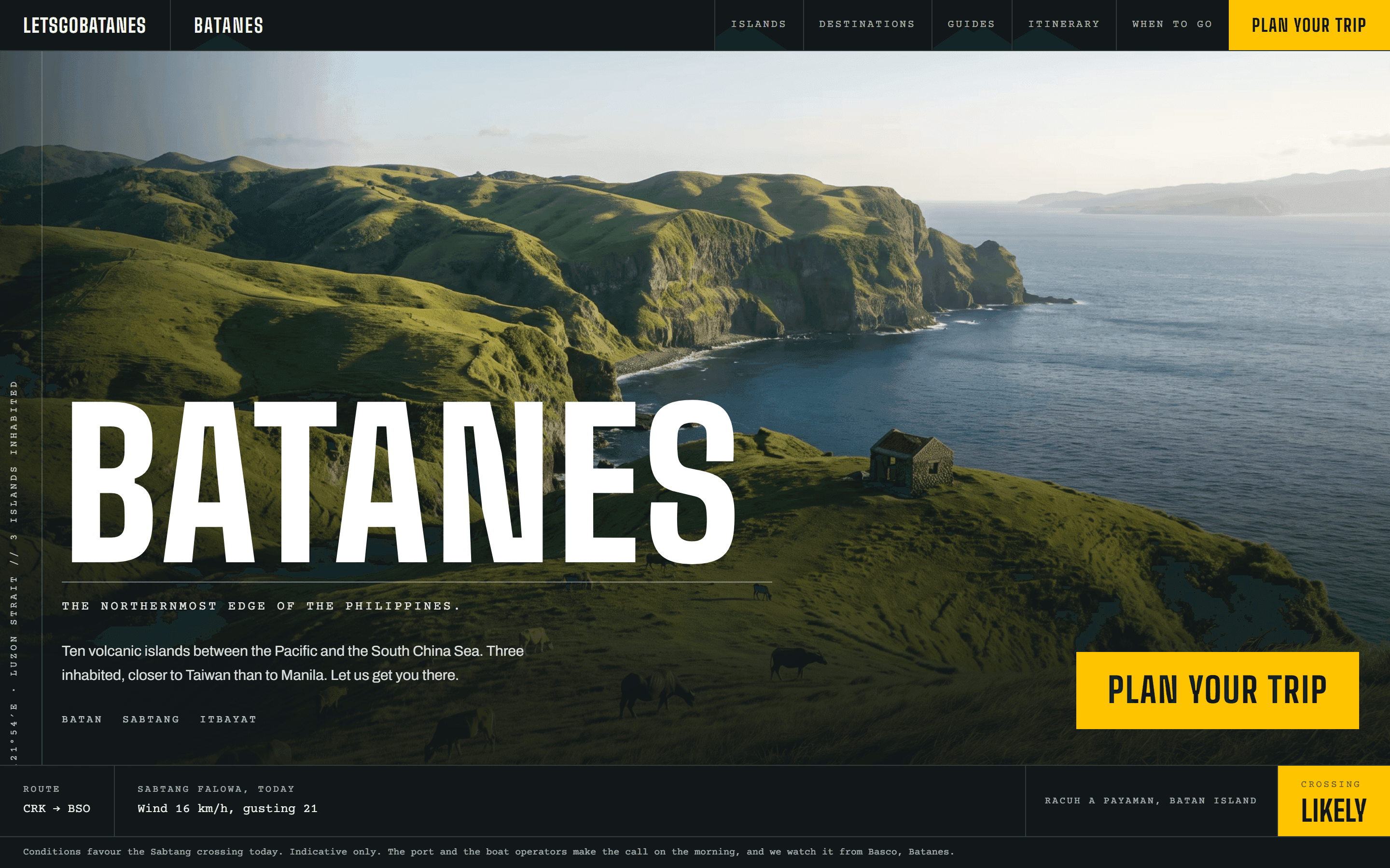 LetsGoBatanes shown in a desktop browser.
